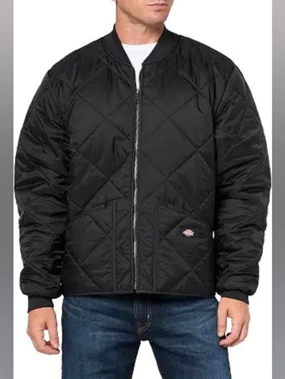 Men's Dickies Black Quilted Bomber Jacket, Sz M